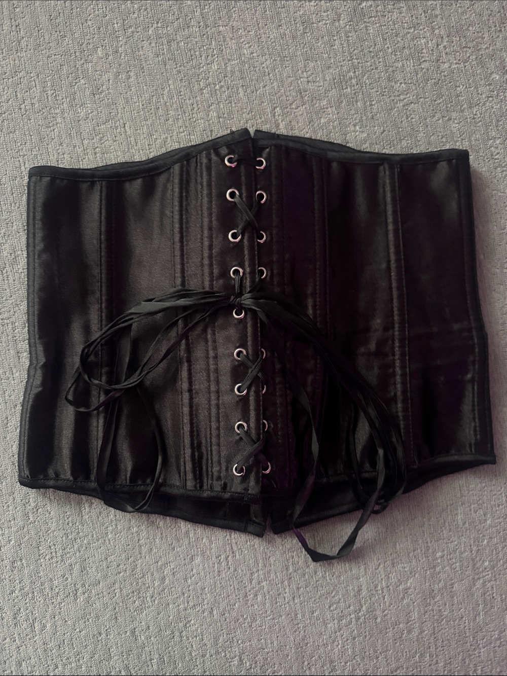 Black Satin Underbust Corset - Picture 2 of 2